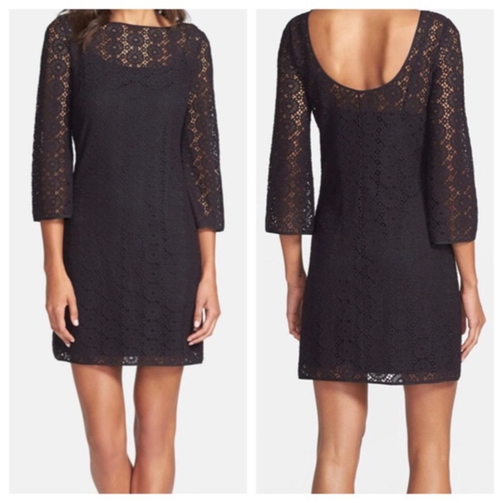 Lilly Pulitzer Topanga Black Crochet Dress